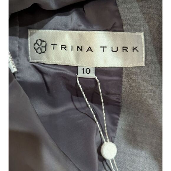 Trina Turk Gray Women's 10 Collarless Blazer NWT - Picture 9 of 10